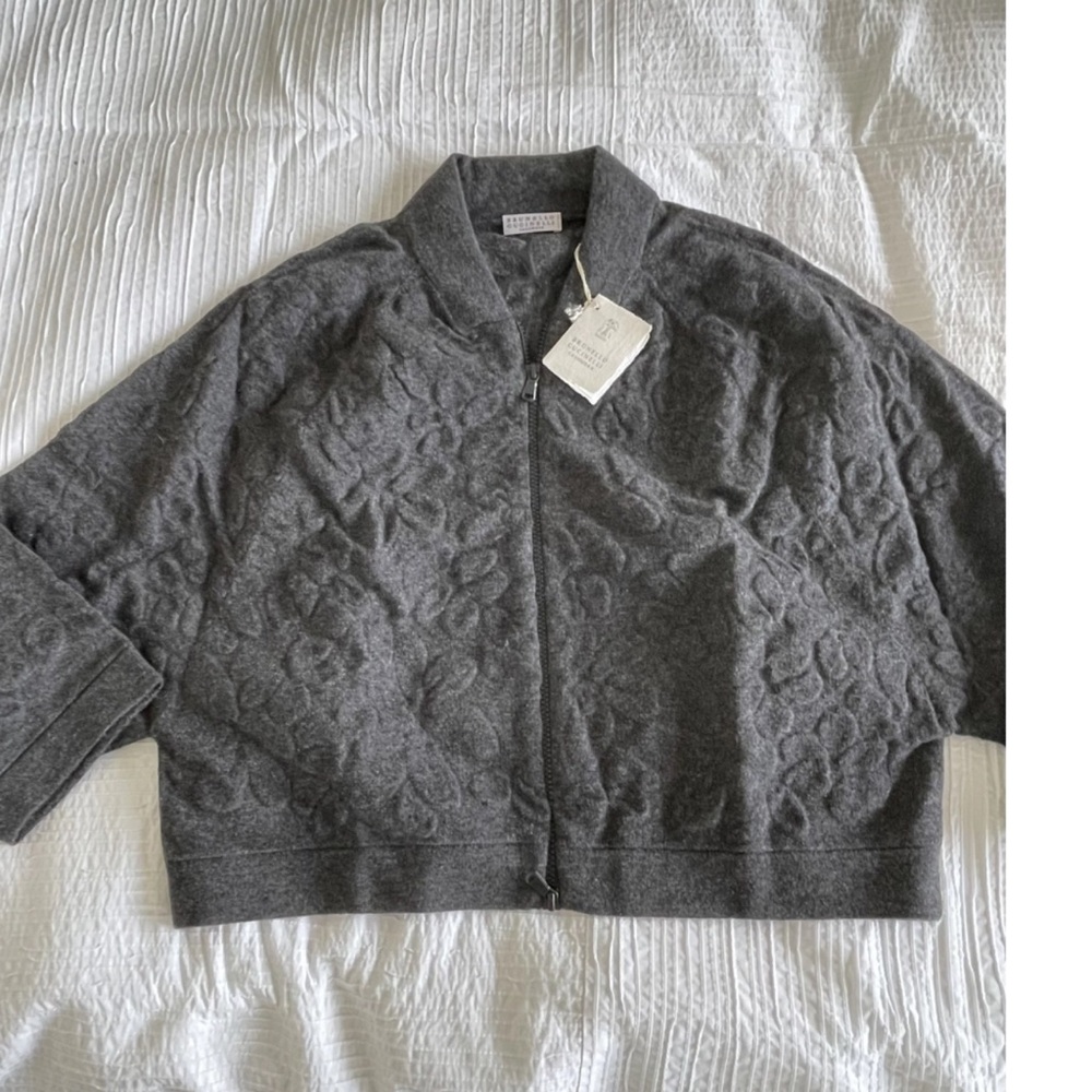 Brunello Cucinelli Charcoal Bomber Jacket